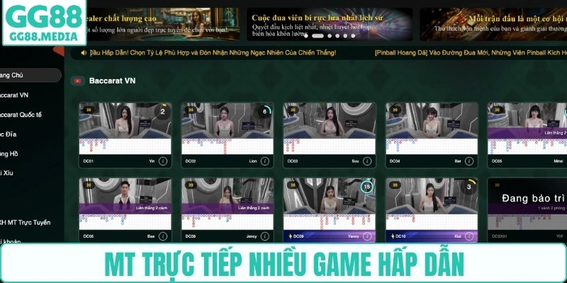 MT trực tiếp nhiều game hấp dẫn