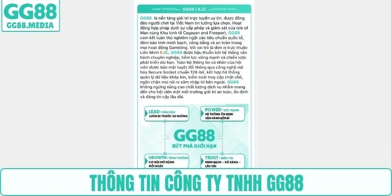 Công Ty TNHH GG88 - Nền Tảng Giải Trí Số Hiện Đại Và Uy Tín 1 Thông tin Công ty TNHH GG88